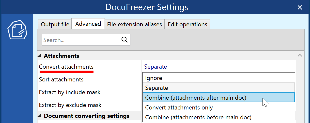 Configure Processing File Attachments