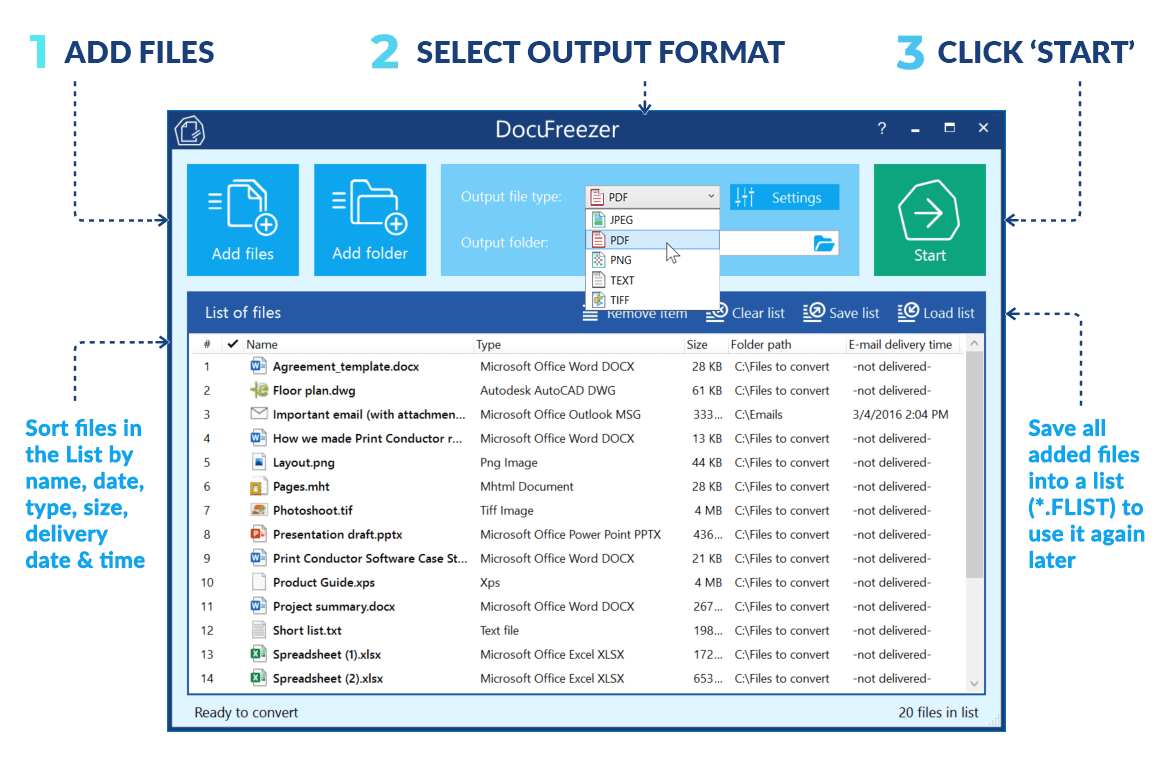 Batch convert many documents step by step