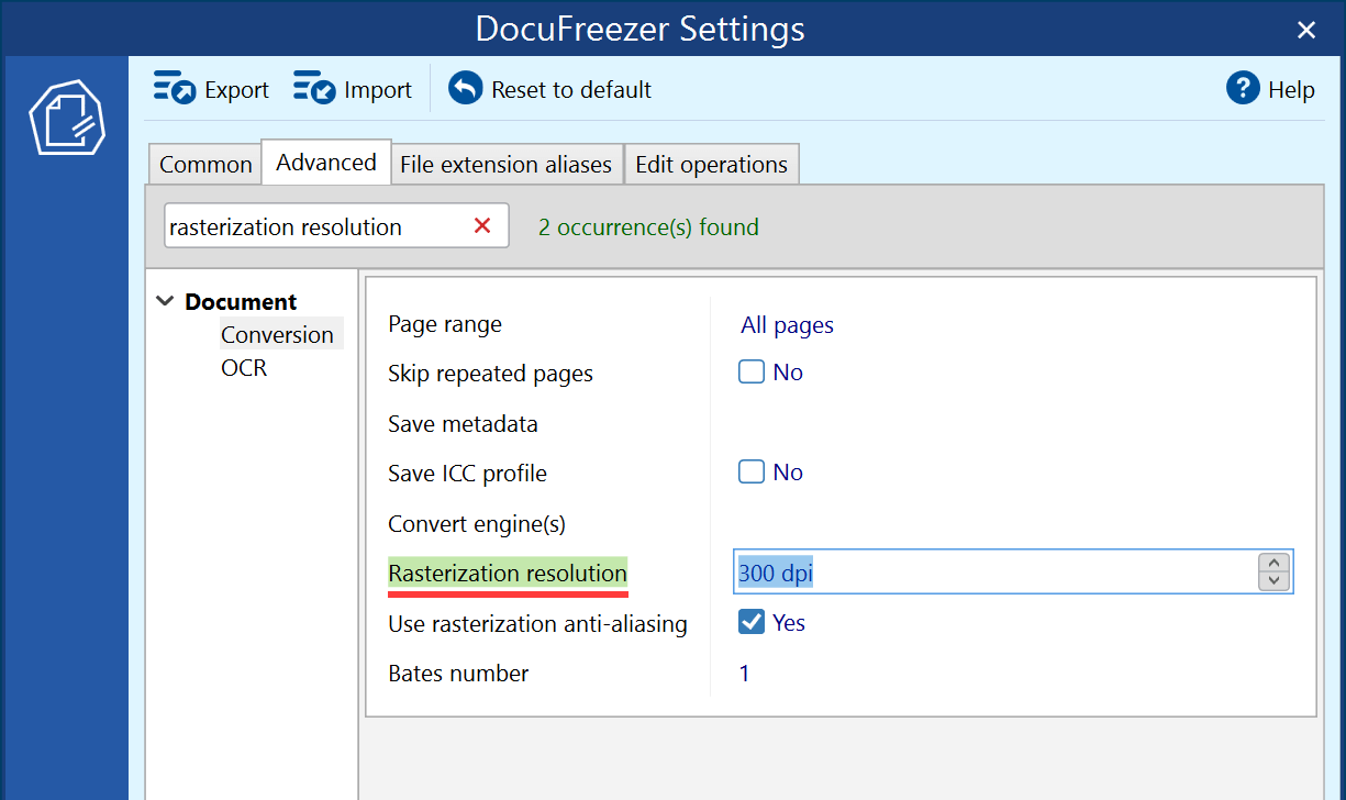 Set output resolution (DPI) when converting CAD drawings