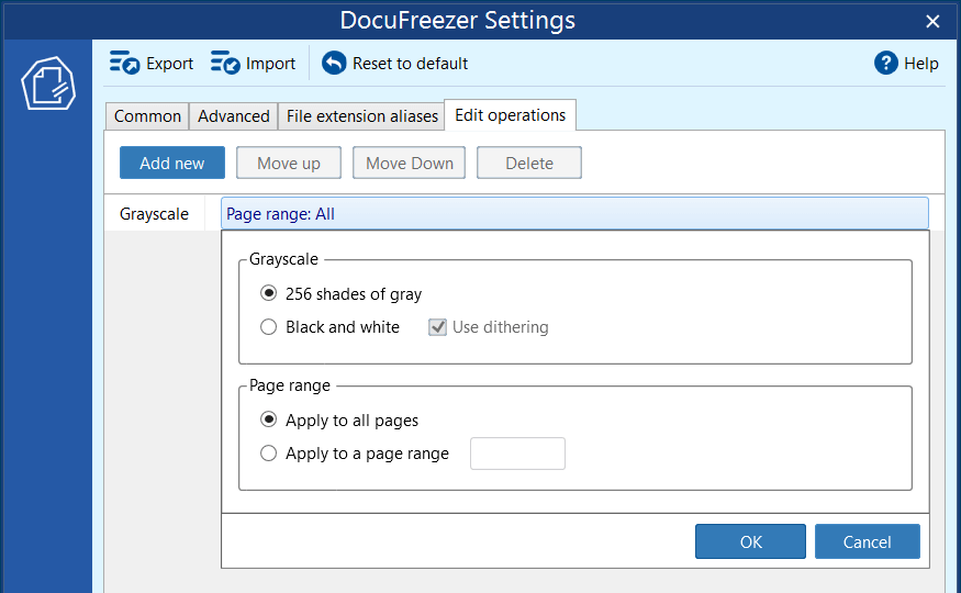 Turn images or documents grayscale (black-and-white) with "Grayscale" operation Turn images or documents grayscale (black-and-white) with "Grayscale" operation