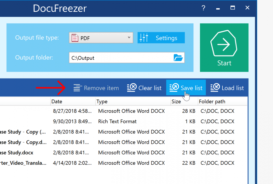 DocuFreezer Features