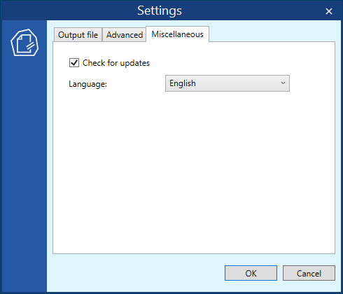 Miscellaneous settings in DocuFreezer