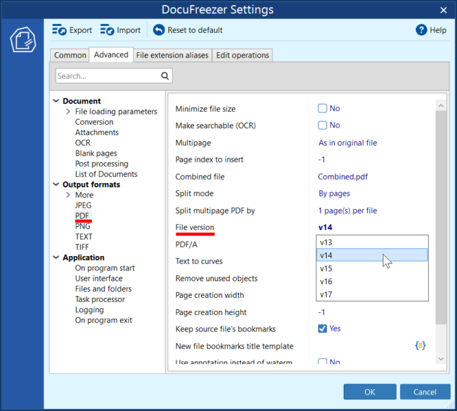 Change PDF file version to v14 Change PDF file version to v14