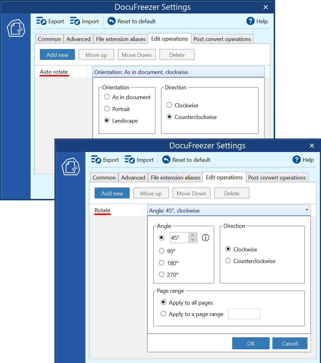 Rotate and auto-rotate pages