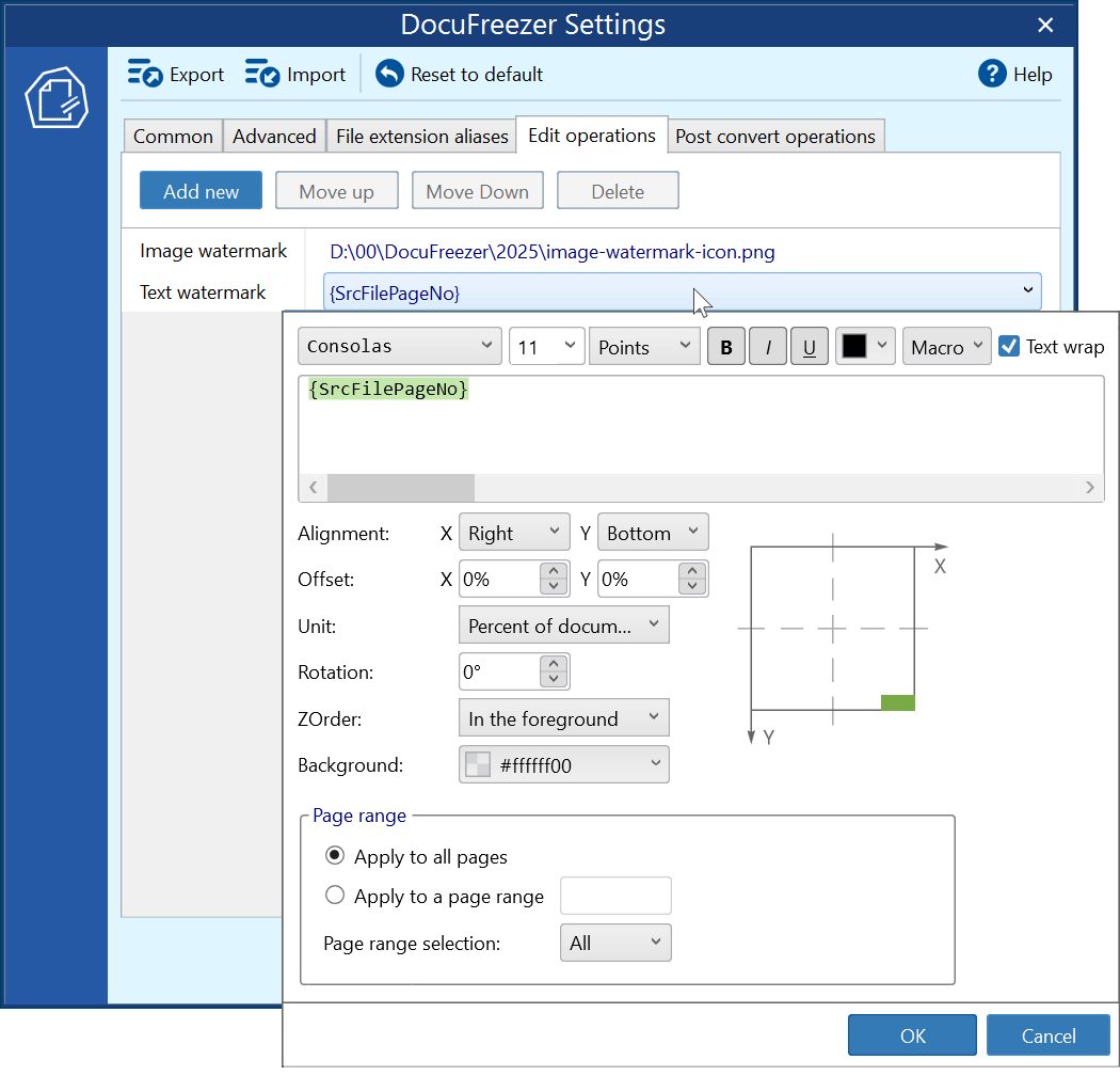 Add text or image watermark